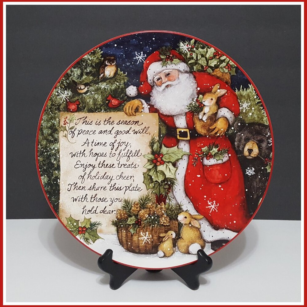 NEW Certified International Magic of Christmas Santa Serving Plate 12" NIB